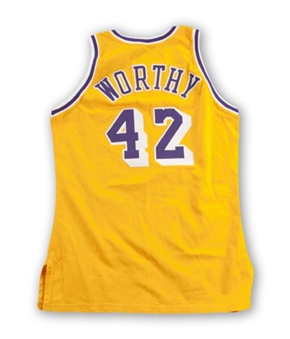 1991 James Worthy Game Used Los Angeles Lakers Home Jersey (DC Sports)
